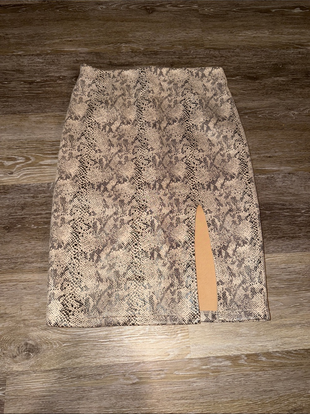 Windsor Snake-Print Pencil Skirt with Front Slit